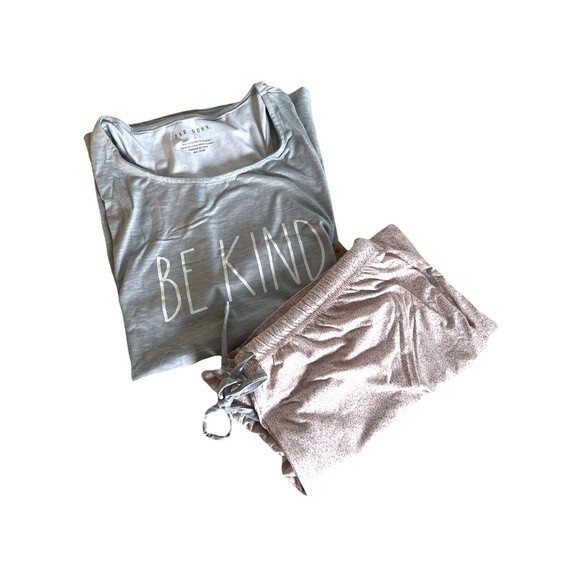 Rae Dunn 2pc Be Kind Racerback Tank & Shorts Set Size L - Picture 3 of 7